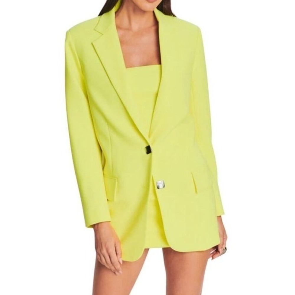 Retrofete Natal Neon Yellow Blazer Jacket Statement Party Blazer NWT Size S